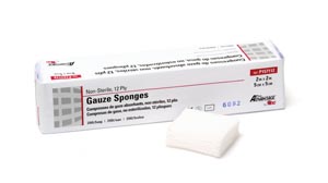 Sponge Gauze Woven Cotton 12-Ply 2 X 2 Inch Square NonSterile ProAdvantage (200/PK 40PK/CS) by Pro Advantage  ID P157112